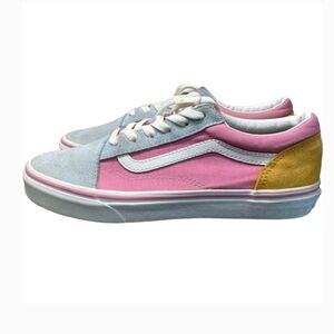 VANS Old Skool Colorblock Pink Orange Light Blue Skate Shoes Sneakers